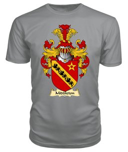 Middleton (Daughter m. Rhirid ap Dafydd) Coat Of Arms Family Crest Wales V23 T Shirt ScotsTee Shop