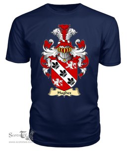 Hughes (Desc. from Hughes of Caernarfon) Coat Of Arms Family Crest Wales V23 T Shirt ScotsTee Shop