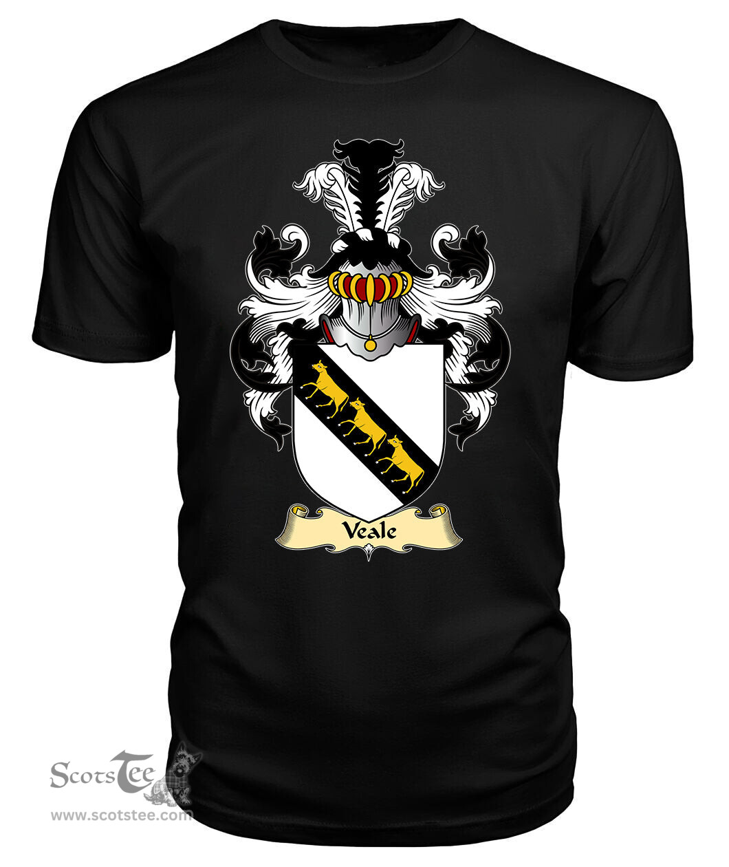 Veale (of St. Fagan’s, Glamorganshire) Coat Of Arms Family Crest Wales V23 T Shirt ScotsTee Shop
