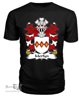 ScotsTee Merfyn (FRYCH, King of Gwynedd ) Coat Of Arms Family Crest Welsh Armorial T Shirt