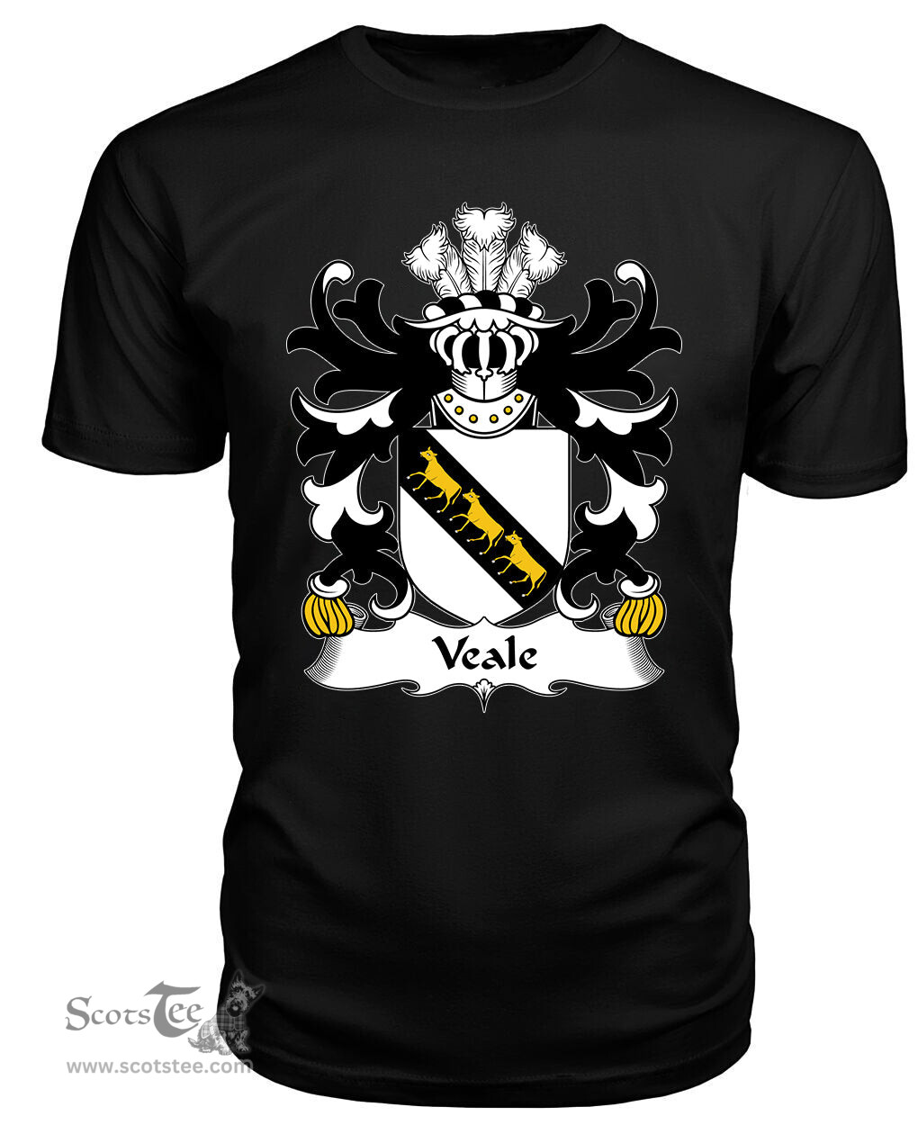 ScotsTee Veale (of St. Fagan’s, Glamorganshire) Coat Of Arms Family Crest Welsh Armorial T Shirt