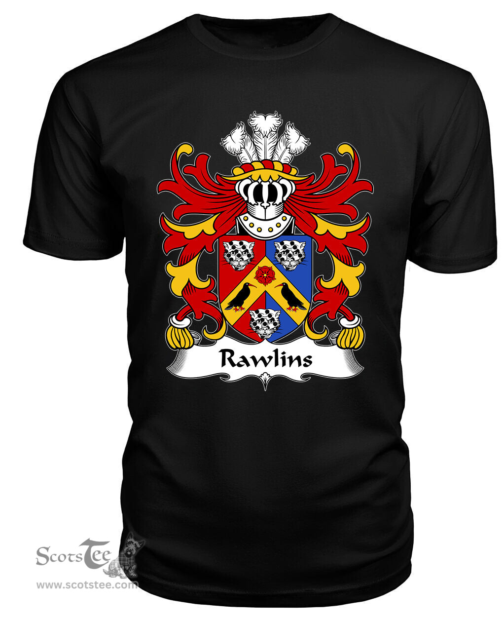 ScotsTee Rawlins (Bishop of St David’s) Coat Of Arms Family Crest Welsh Armorial T Shirt