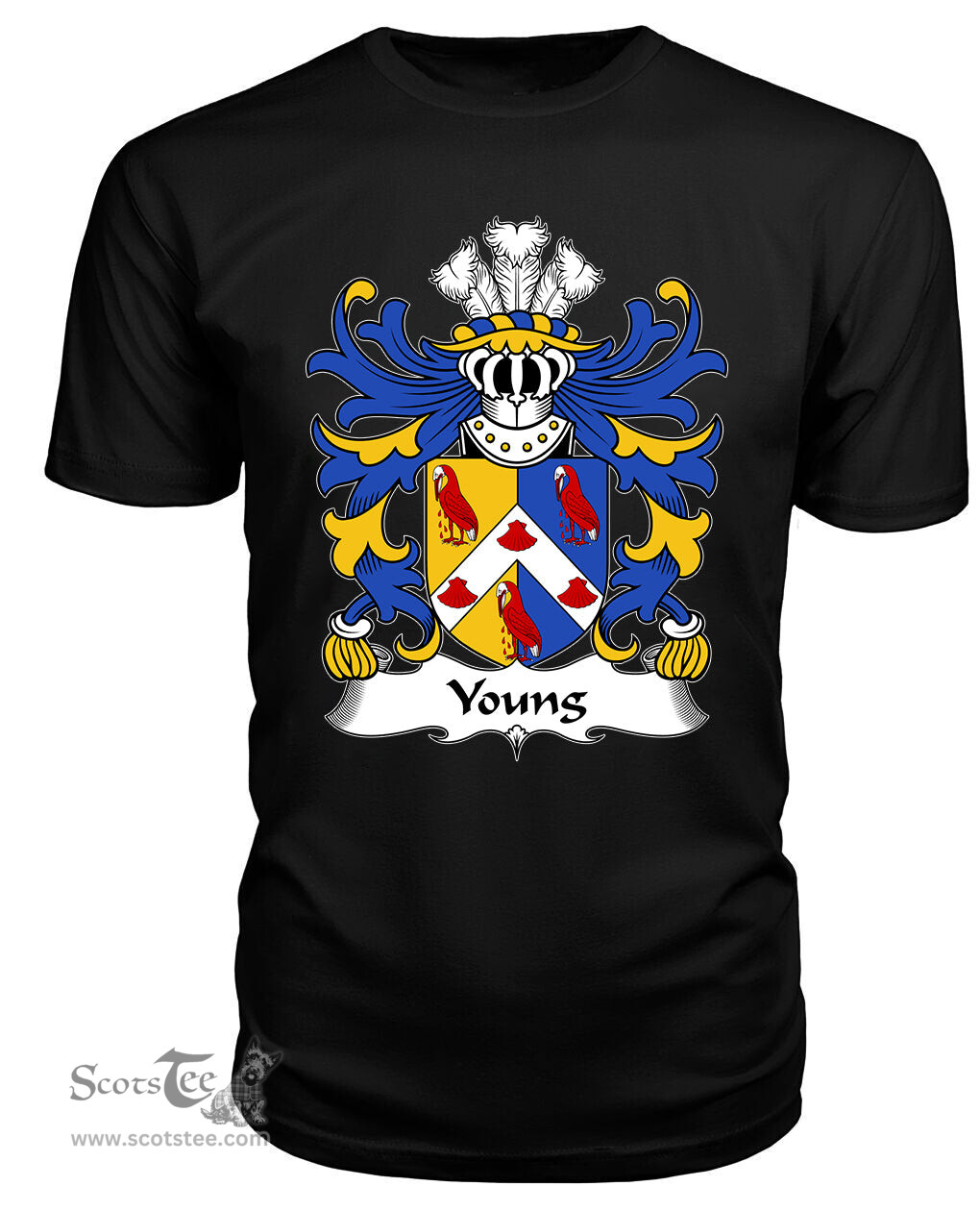 ScotsTee Young (Bishop of St. David’s) Coat Of Arms Family Crest Welsh Armorial T Shirt