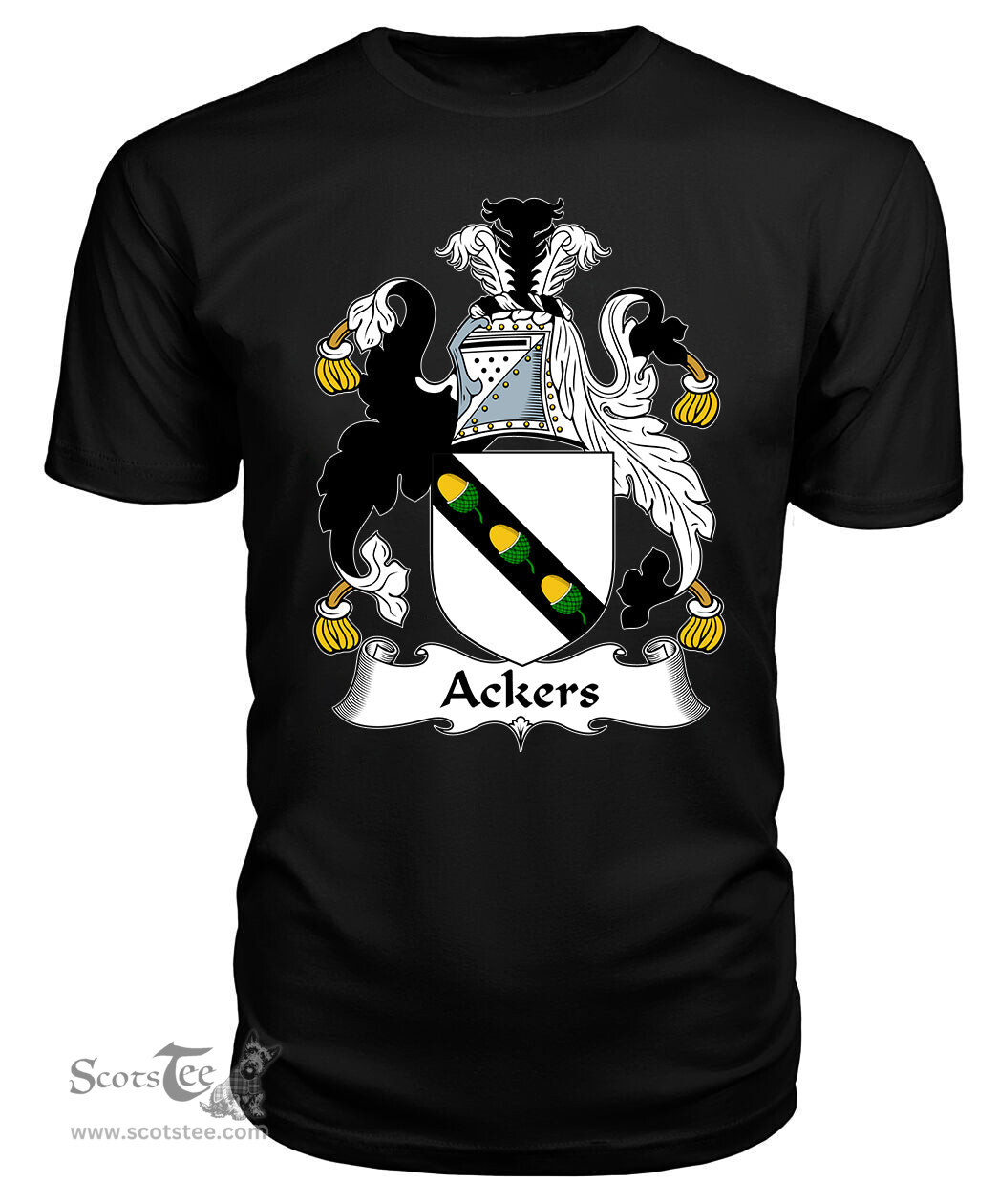 ScotsTee Ackers Coat Of Arms Family Crest British Fleet T Shirt