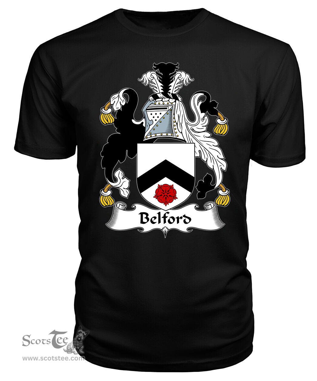 ScotsTee Belford Coat Of Arms Family Crest British Fleet T Shirt