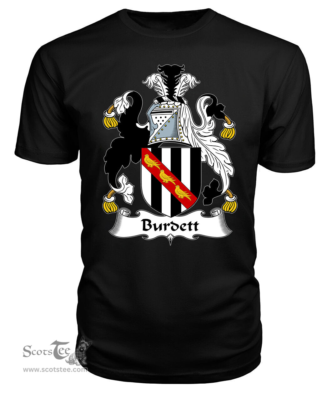 ScotsTee Burdett Coat Of Arms Family Crest British Fleet T Shirt