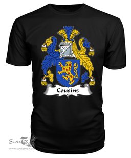 ScotsTee Cousin (s) or Cosyn Coat Of Arms Family Crest British Fleet T Shirt