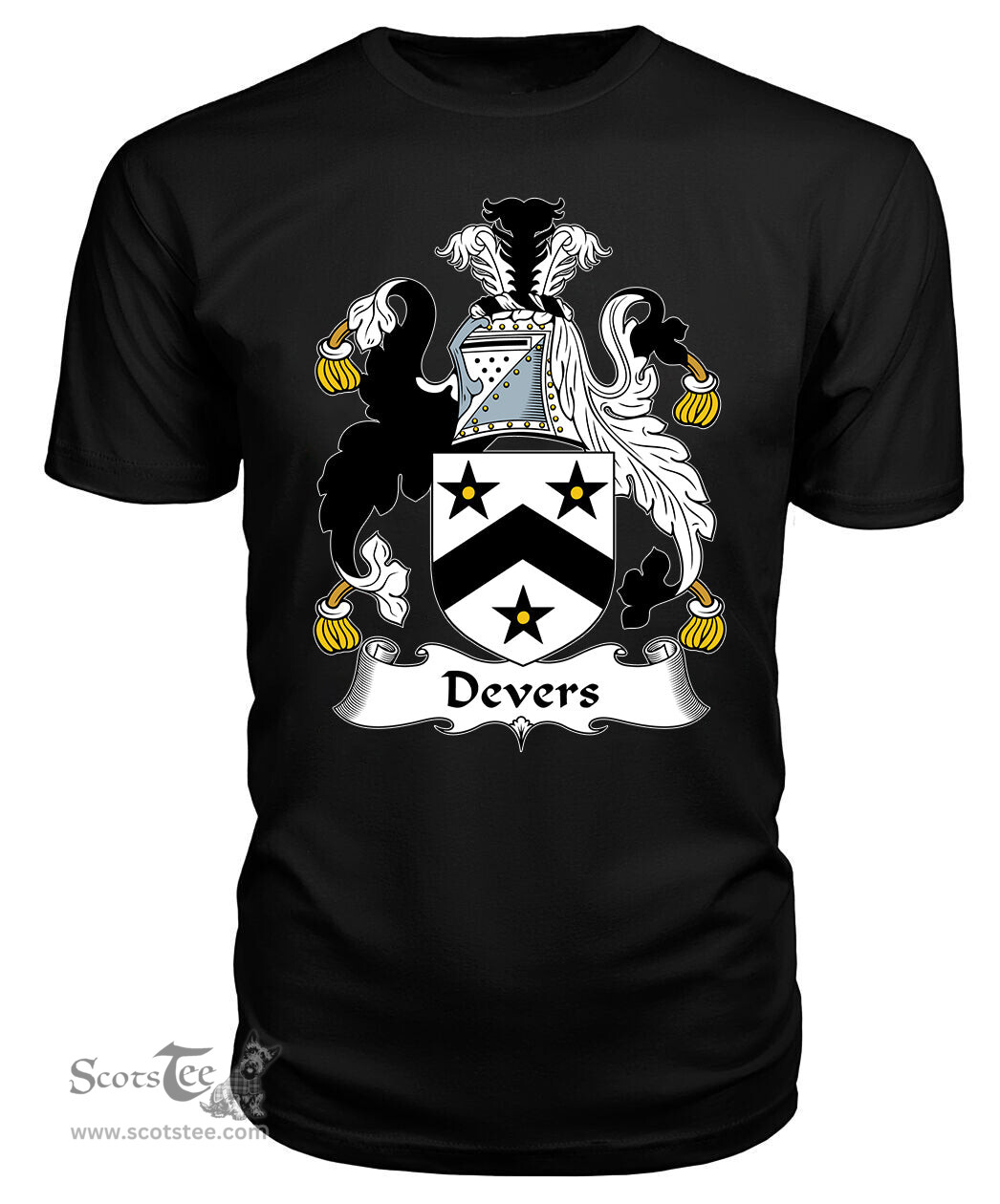 ScotsTee Devers or Deveris Coat Of Arms Family Crest British Fleet T Shirt