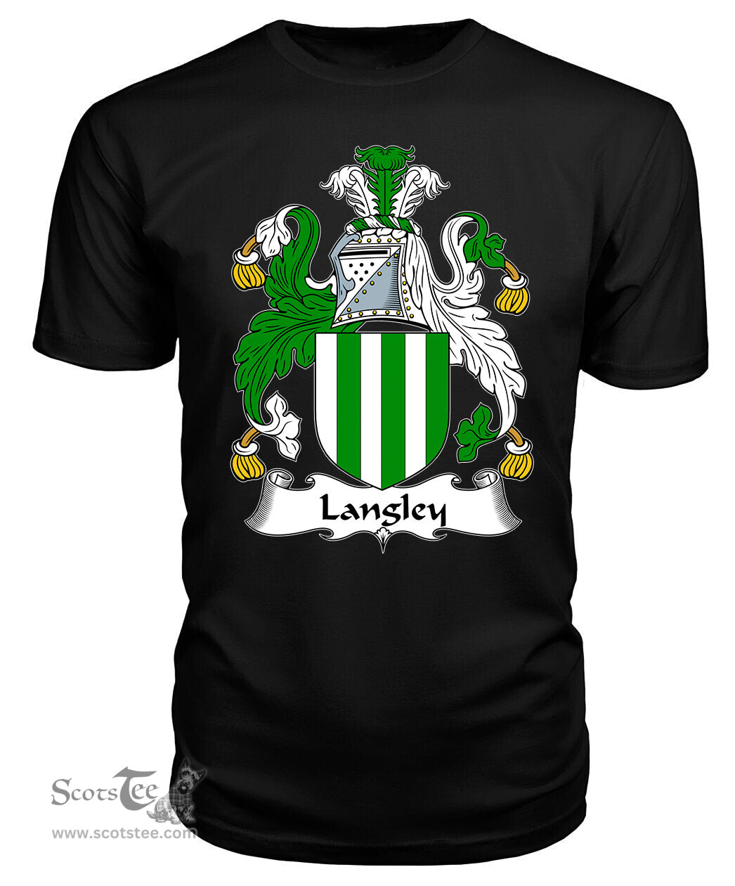 ScotsTee Langley Coat Of Arms Family Crest British Fleet T Shirt
