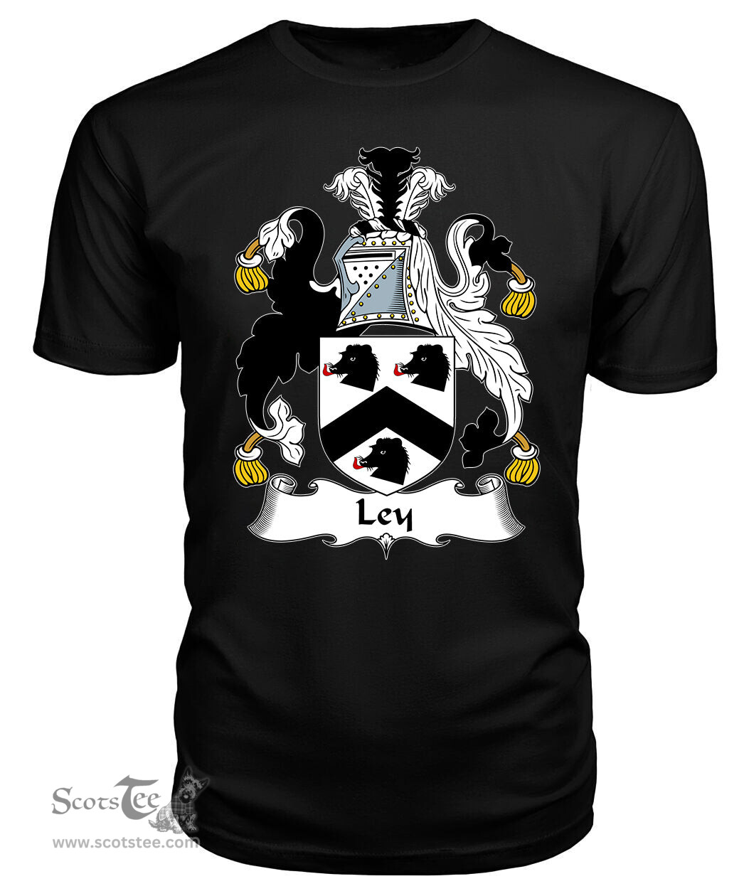 ScotsTee Ley Coat Of Arms Family Crest British Fleet T Shirt