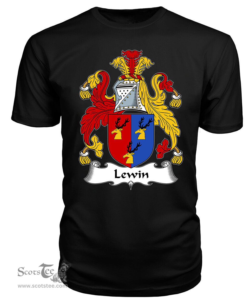 ScotsTee Lewin Coat Of Arms Family Crest British Fleet T Shirt