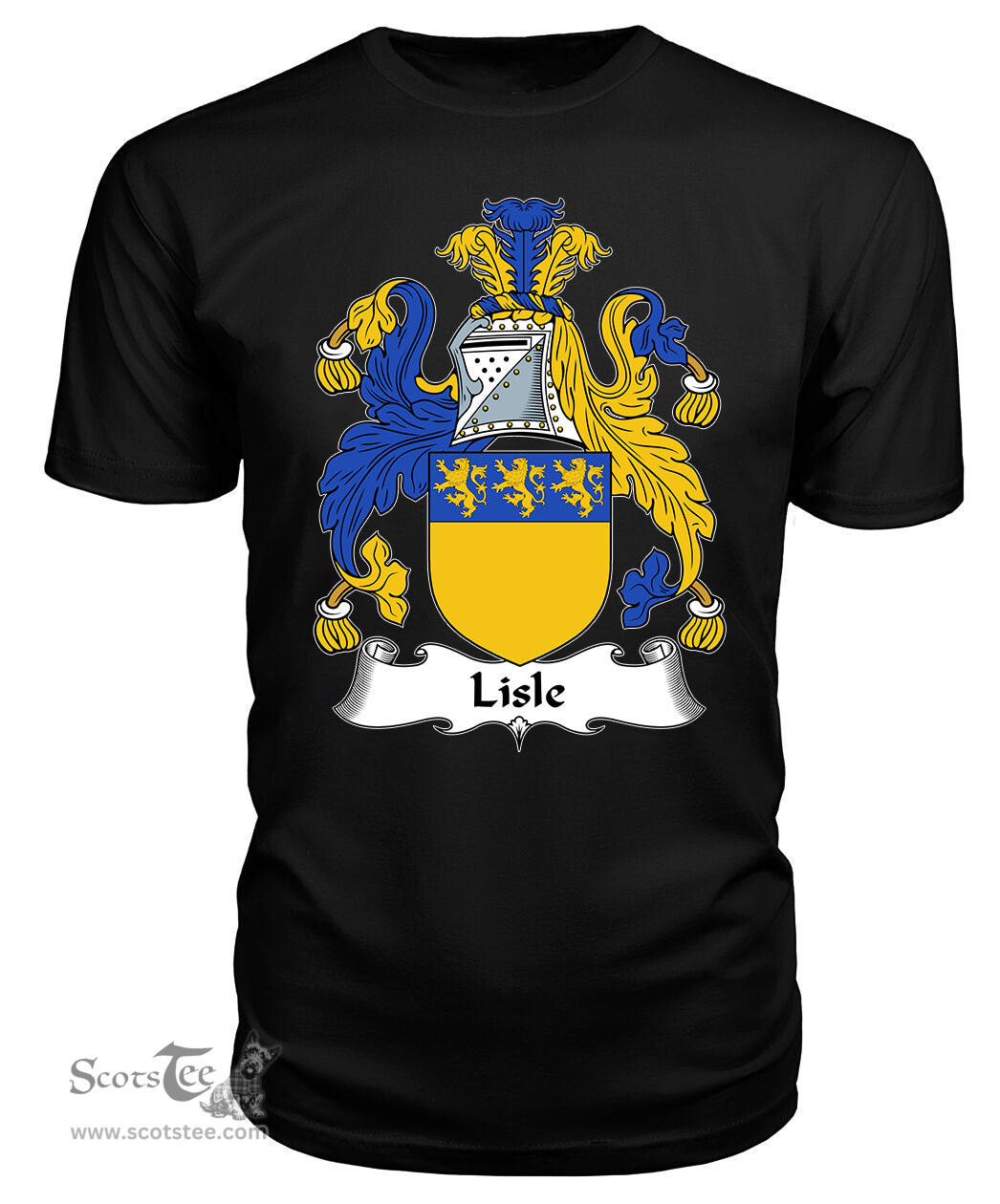 ScotsTee Lisle Coat Of Arms Family Crest British Fleet T Shirt