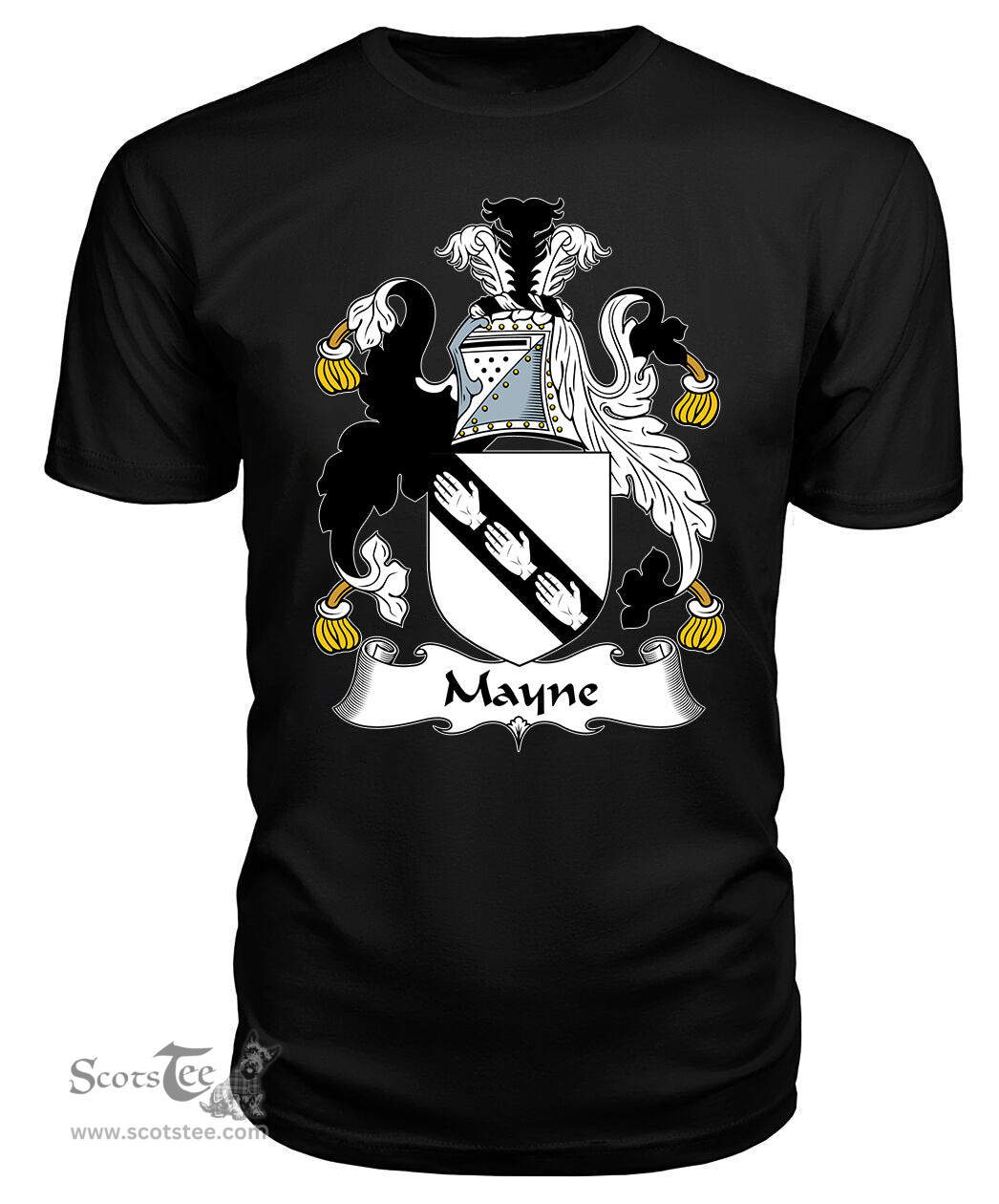 ScotsTee Main or Mayne Coat Of Arms Family Crest British Fleet T Shirt