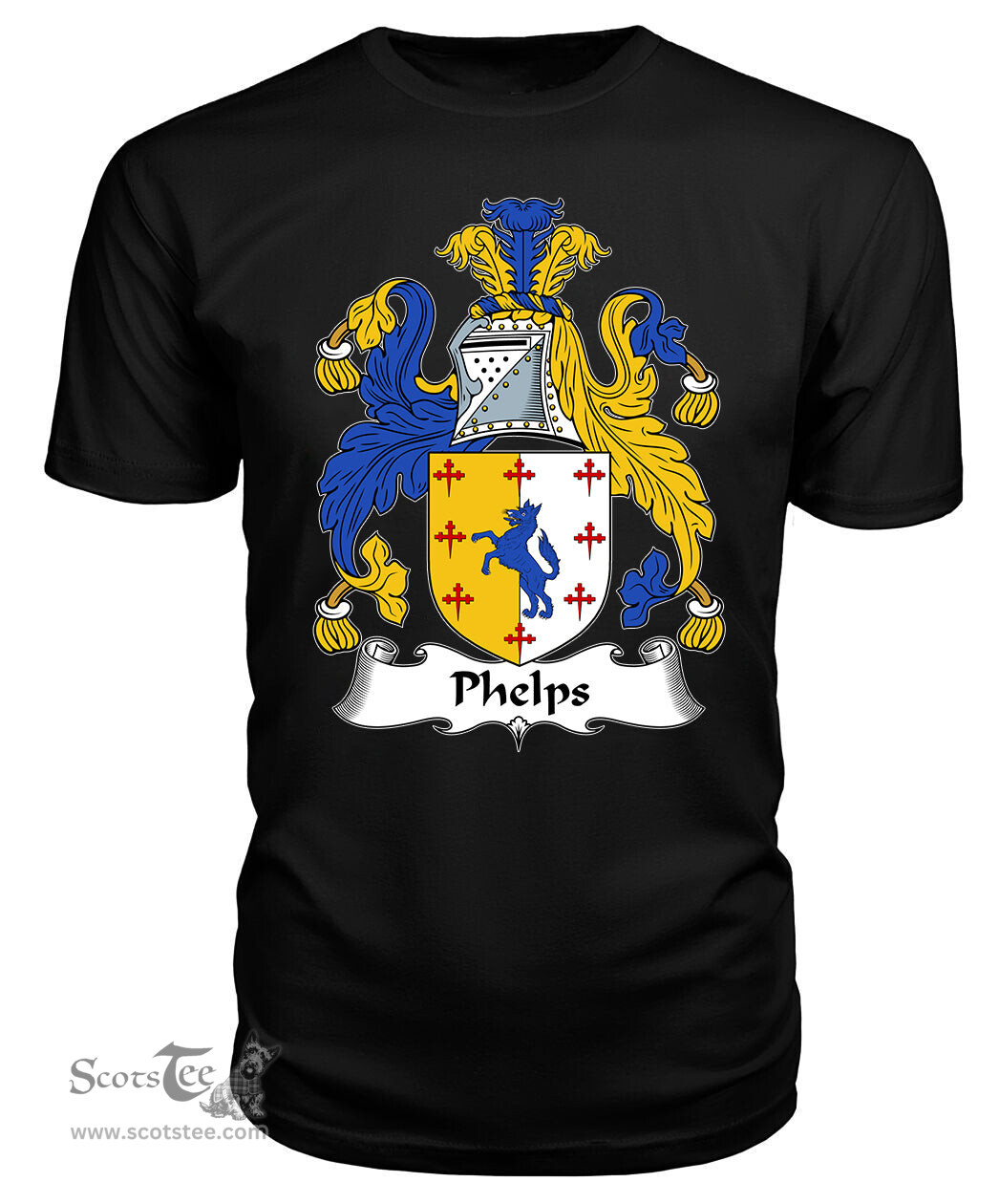 ScotsTee Phelps Coat Of Arms Family Crest British Fleet T Shirt