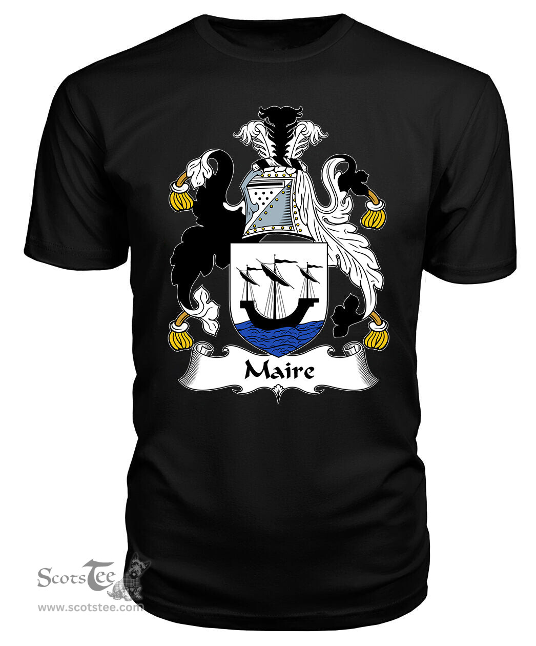 ScotsTee Maire or Mayre Coat Of Arms Family Crest British Fleet T Shirt