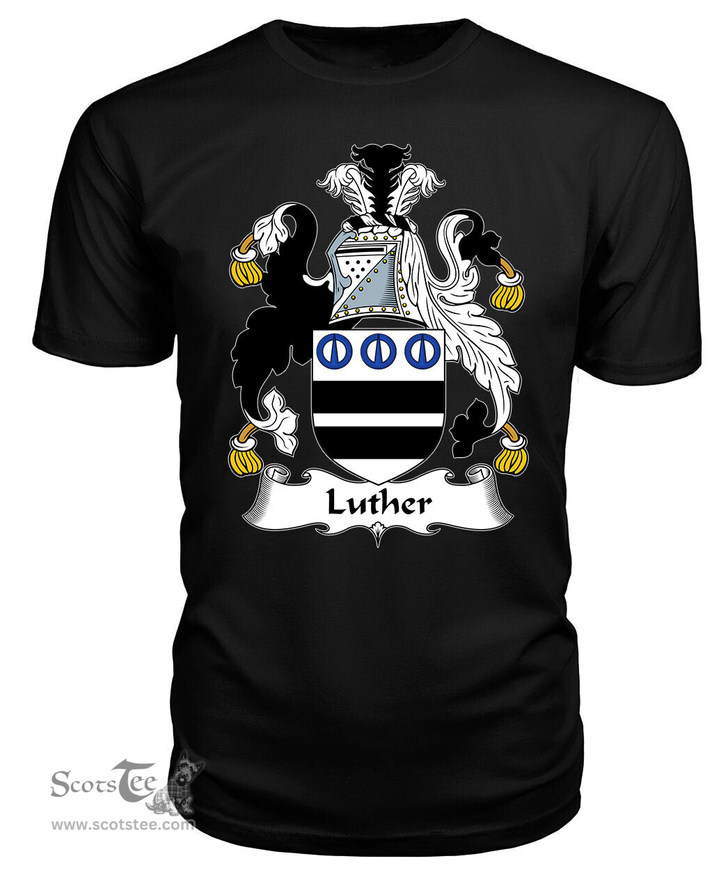 ScotsTee Luther Coat Of Arms Family Crest British Fleet T Shirt