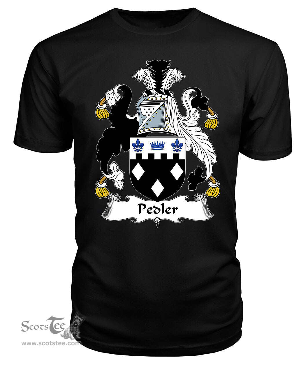 ScotsTee Pedler Coat Of Arms Family Crest British Fleet T Shirt
