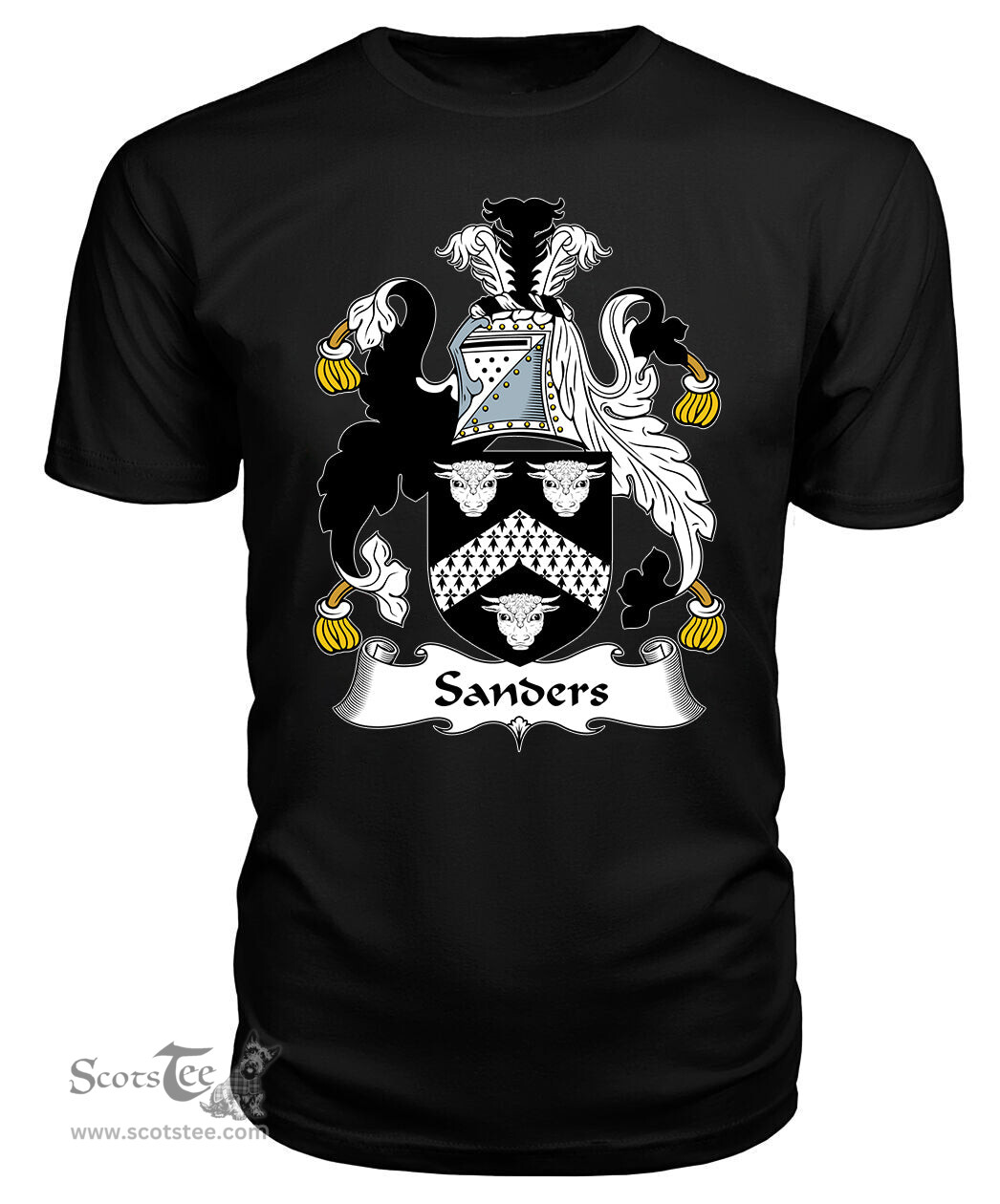 ScotsTee Sanders or Saunders Coat Of Arms Family Crest British Fleet T Shirt