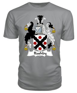 ScotsTee Rushby or Rusheby Coat Of Arms Family Crest British Fleet T Shirt