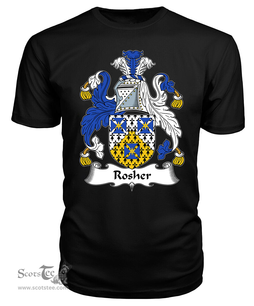 ScotsTee Rosher Coat Of Arms Family Crest British Fleet T Shirt