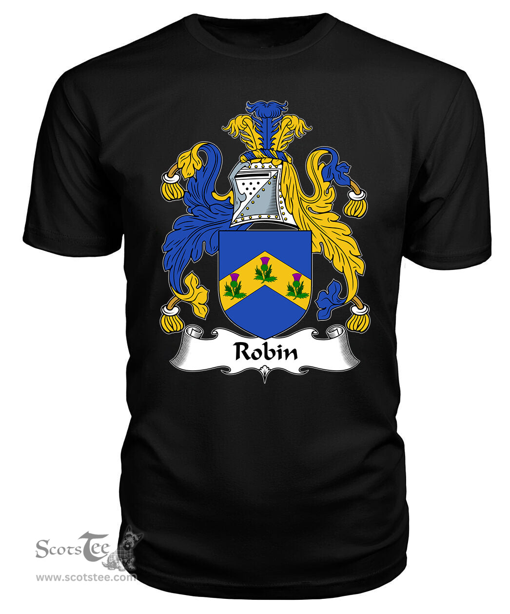 ScotsTee Robin Coat Of Arms Family Crest British Fleet T Shirt