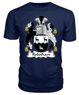ScotsTee Robotham or Rowbottom Coat Of Arms Family Crest British Fleet T Shirt