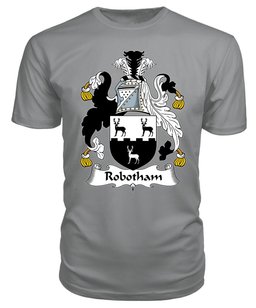 ScotsTee Robotham or Rowbottom Coat Of Arms Family Crest British Fleet T Shirt