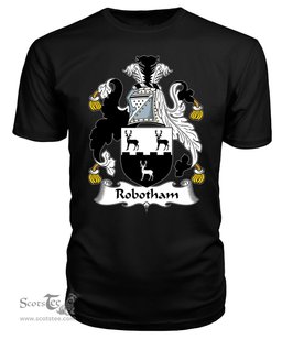 ScotsTee Robotham or Rowbottom Coat Of Arms Family Crest British Fleet T Shirt