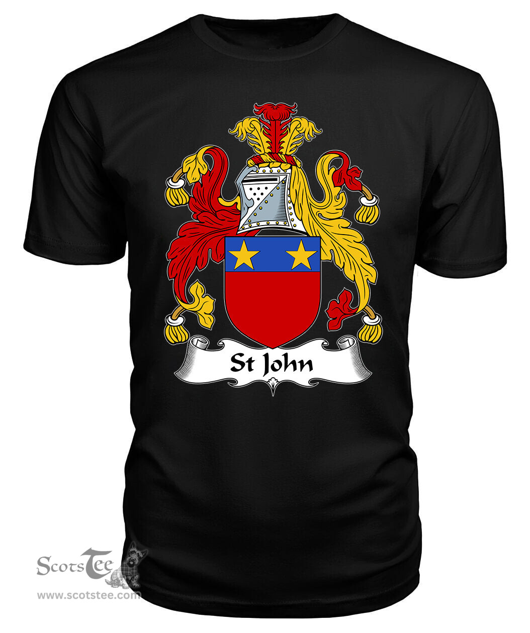ScotsTee St John Coat Of Arms Family Crest British Fleet T Shirt