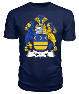 ScotsTee Sperling or Spurling Coat Of Arms Family Crest British Fleet T Shirt