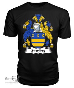 ScotsTee Sperling or Spurling Coat Of Arms Family Crest British Fleet T Shirt