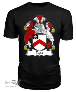 ScotsTee Tyas or Tyes Coat Of Arms Family Crest British Fleet T Shirt