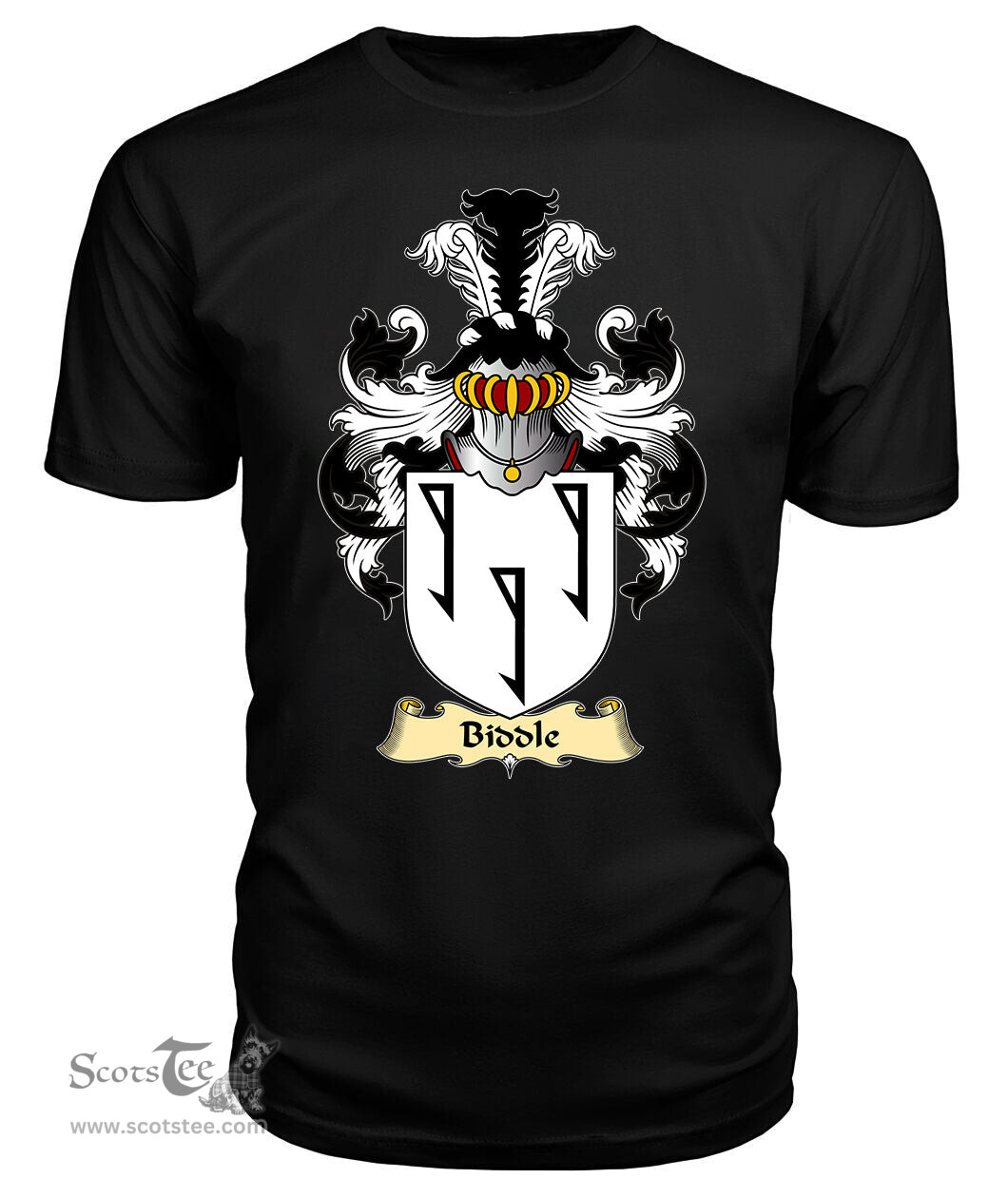 ScotsTee Biddle or Biddell Coat Of Arms Family Crest England V23 T Shirt