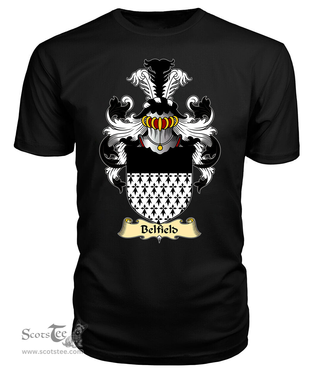 ScotsTee Belfield Coat Of Arms Family Crest England V23 T Shirt