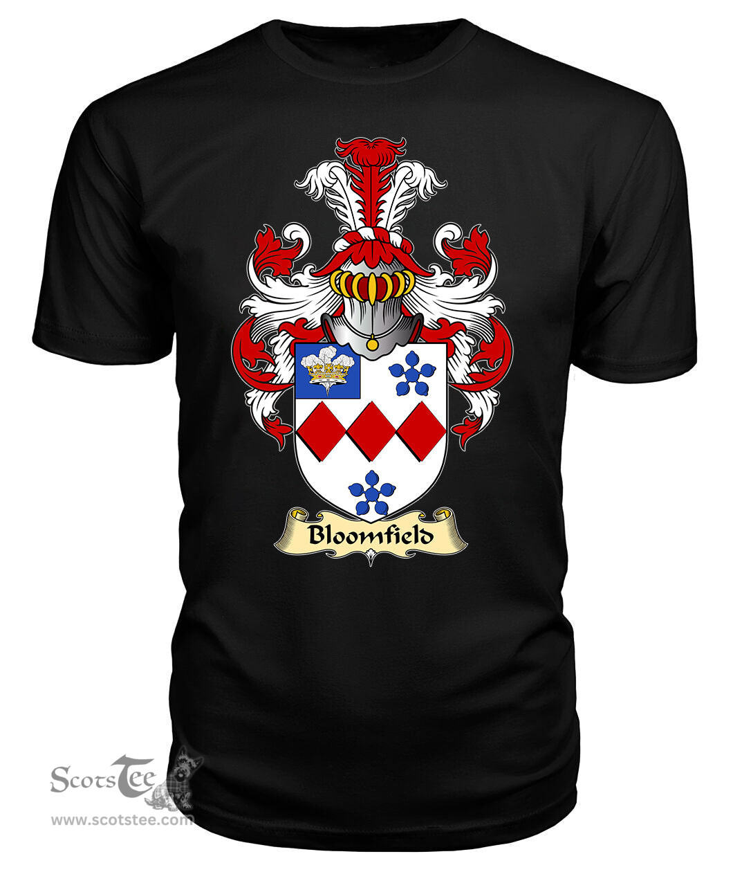 ScotsTee Bloomfield Coat Of Arms Family Crest England V23 T Shirt
