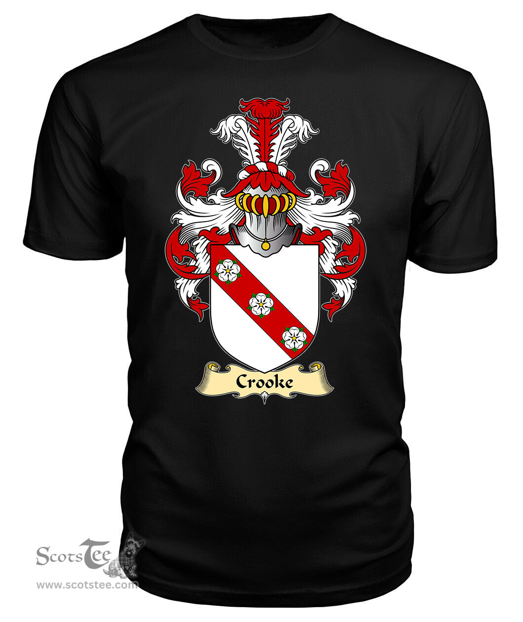 ScotsTee Crook (e) Coat Of Arms Family Crest England V23 T Shirt