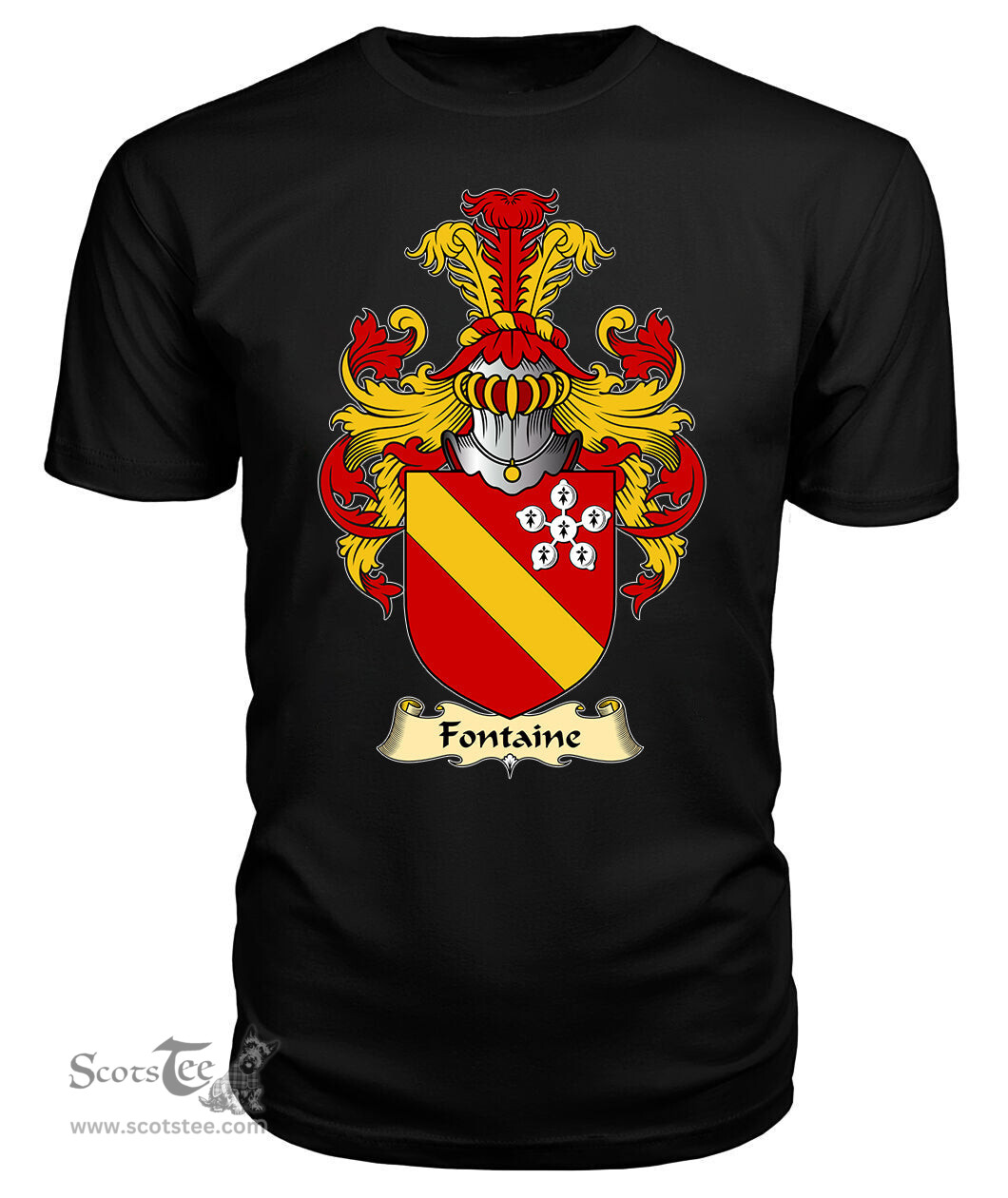 ScotsTee Fontaine Coat Of Arms Family Crest England V23 T Shirt