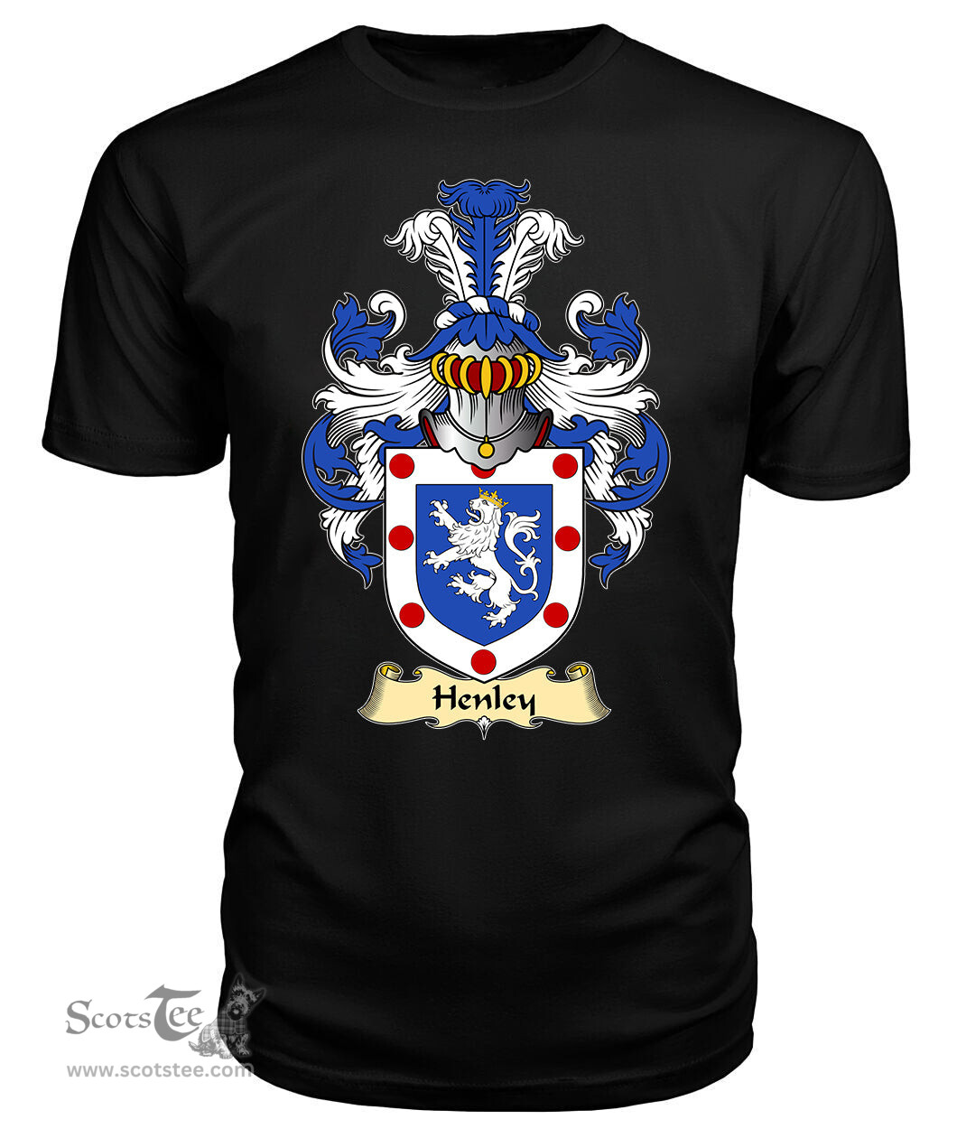 ScotsTee Henley Coat Of Arms Family Crest England V23 T Shirt