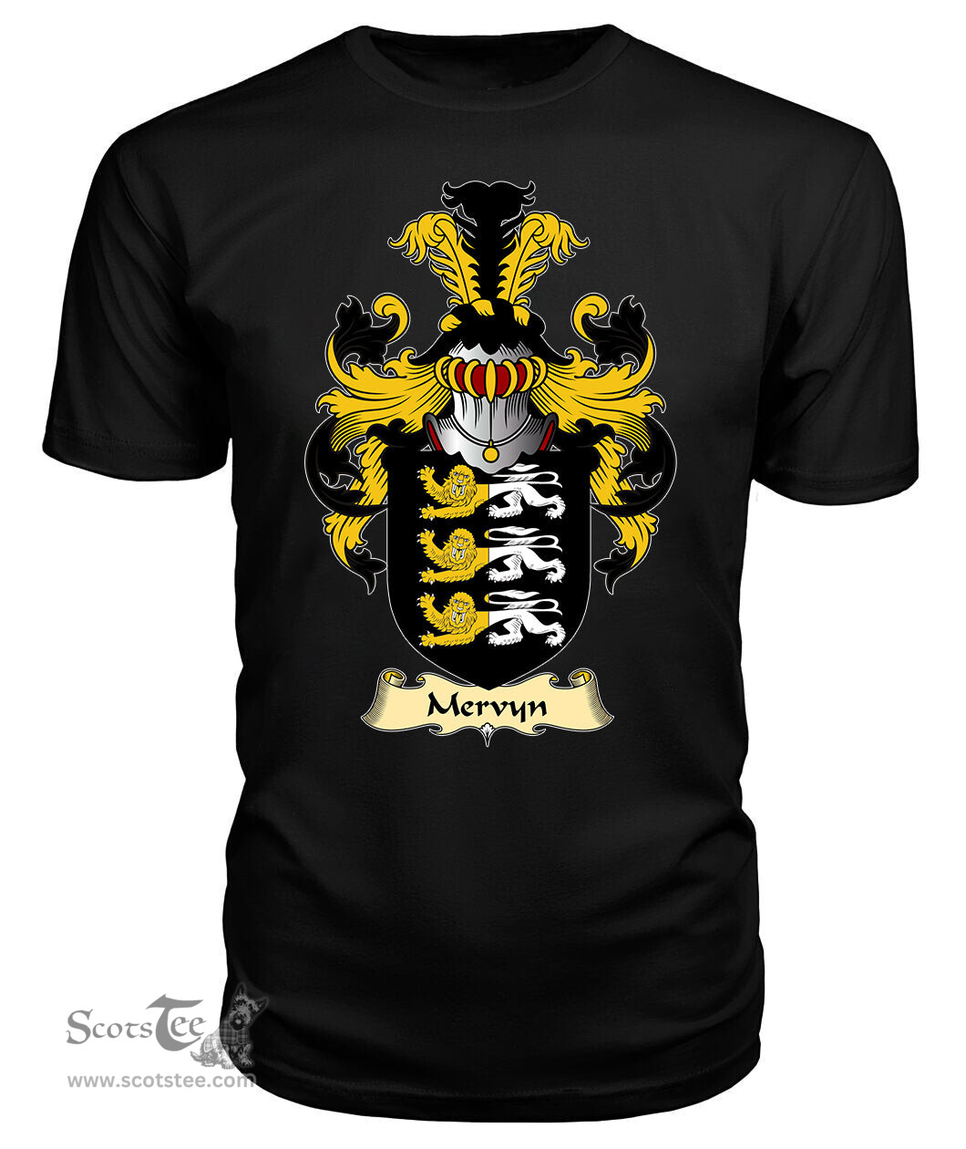 ScotsTee Mervyn Coat Of Arms Family Crest England V23 T Shirt