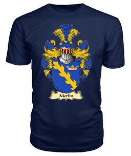 ScotsTee Merlin Coat Of Arms Family Crest England V23 T Shirt