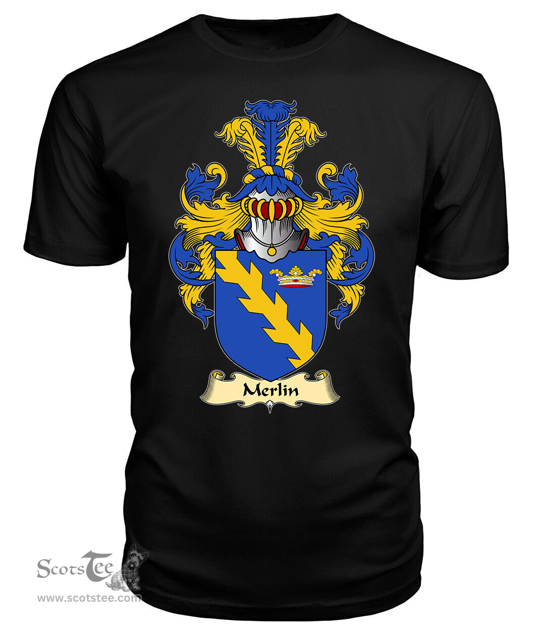 ScotsTee Merlin Coat Of Arms Family Crest England V23 T Shirt