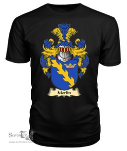 ScotsTee Merlin Coat Of Arms Family Crest England V23 T Shirt