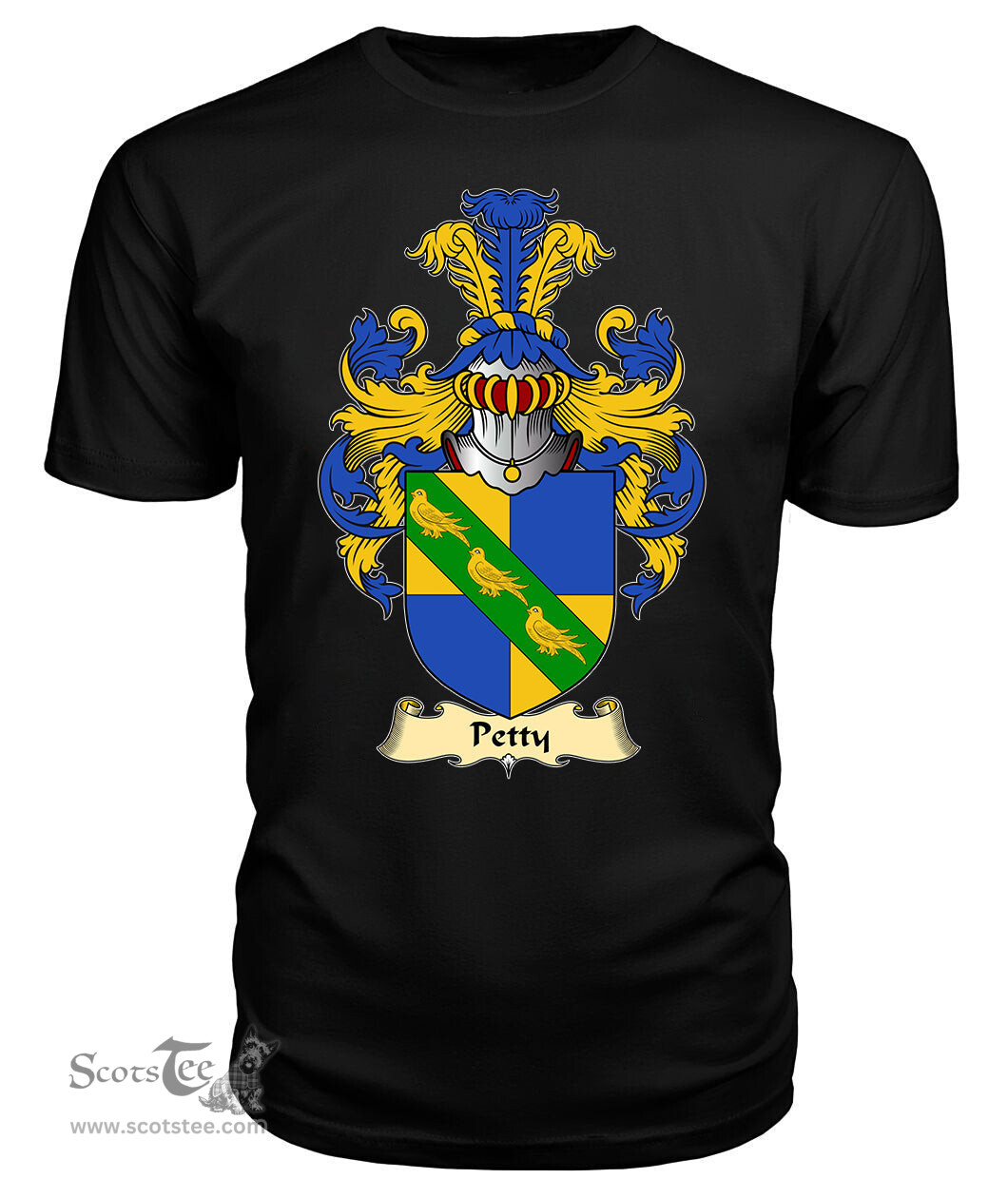 ScotsTee Petty or Pettie Coat Of Arms Family Crest England V23 T Shirt