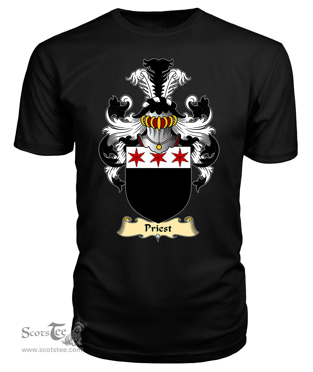 ScotsTee Priest or Prest Coat Of Arms Family Crest England V23 T Shirt