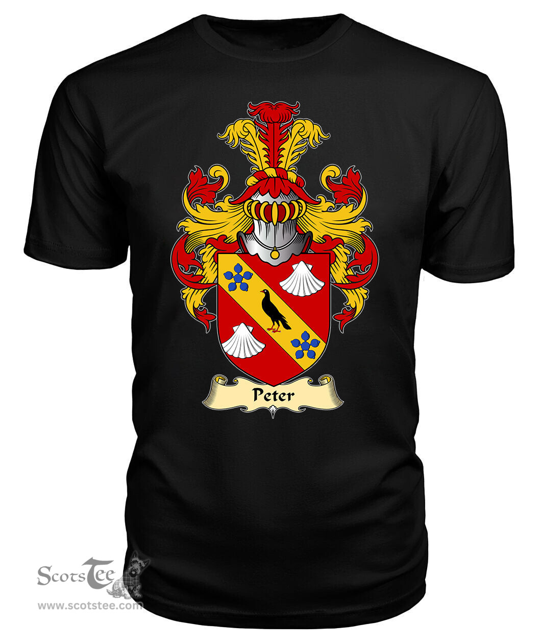 ScotsTee Peter or Petre Coat Of Arms Family Crest England V23 T Shirt