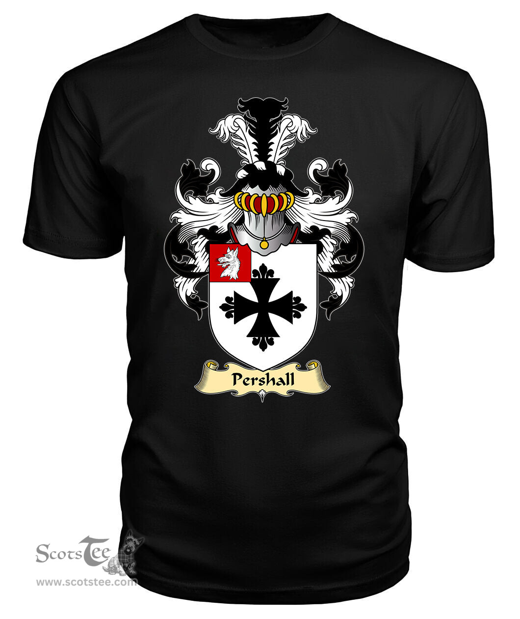 ScotsTee Pershall or Peshall Coat Of Arms Family Crest England V23 T Shirt