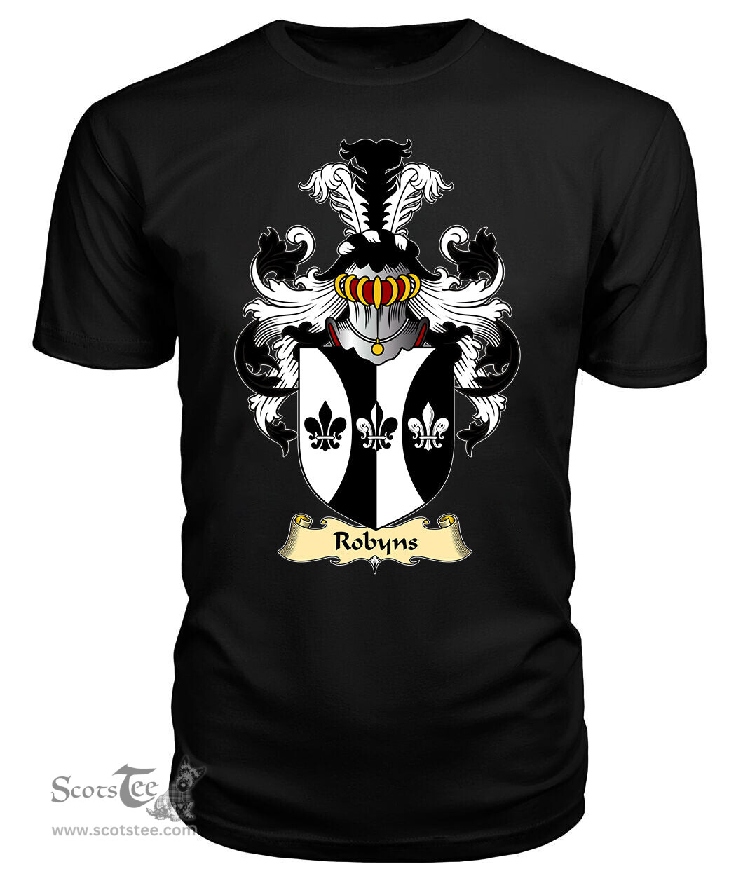 ScotsTee Robyns or Robbins Coat Of Arms Family Crest England V23 T Shirt