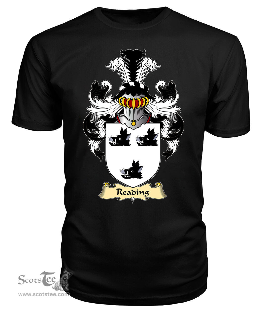 ScotsTee Reading or Reding Coat Of Arms Family Crest England V23 T Shirt