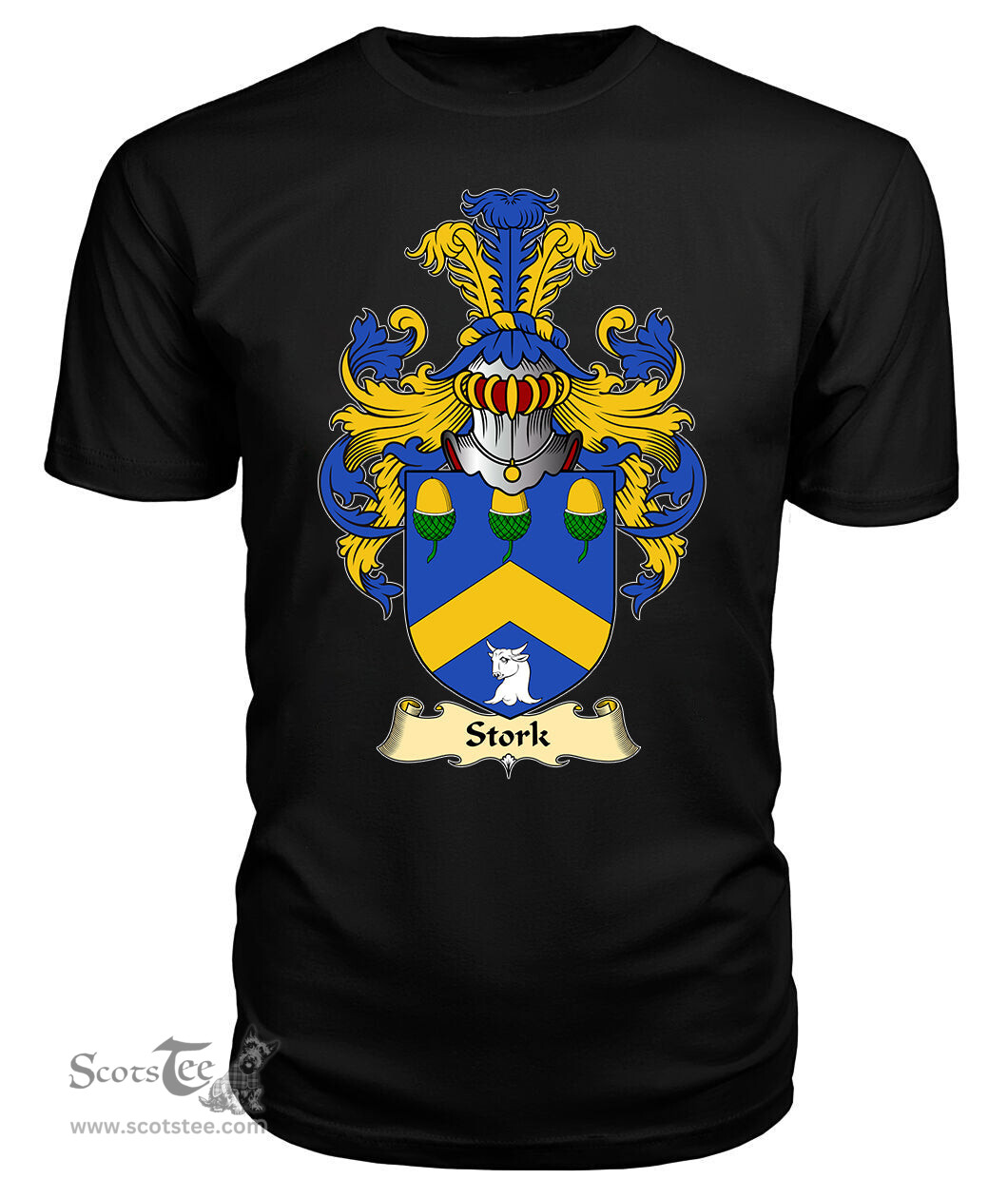 ScotsTee Stork Coat Of Arms Family Crest England V23 T Shirt