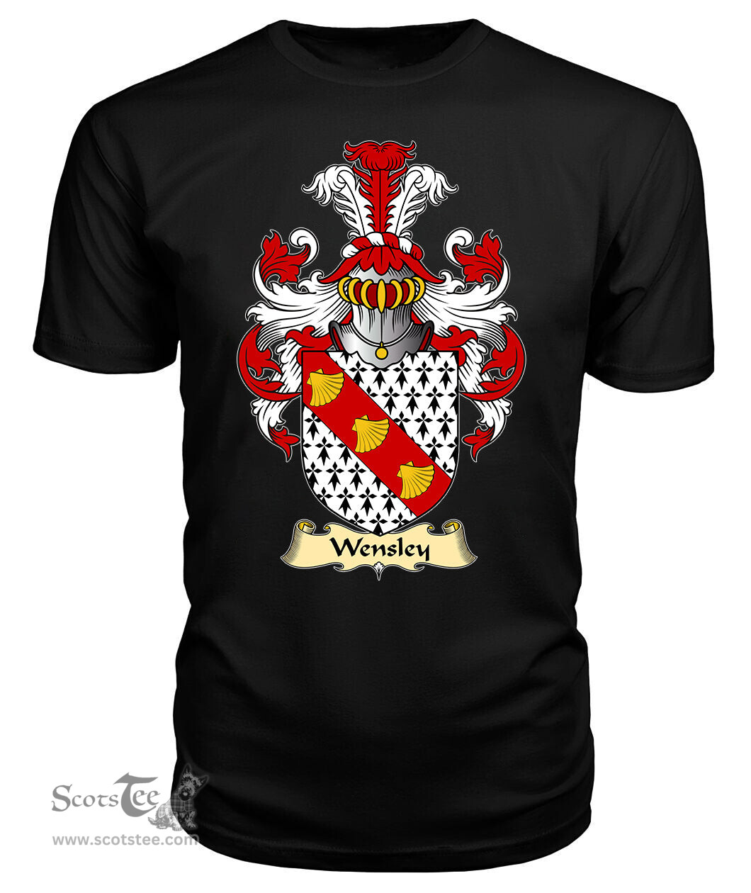 ScotsTee Wensley or Wendesley Coat Of Arms Family Crest England V23 T Shirt